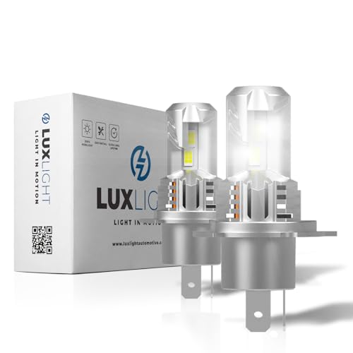 LUXLIGHT Lampadina LED 100% ADATTABILE H4 OE 28000LM 60W 12V 6500K Bianco 2PZ Kit Lampada Sostituzione PLUG AND PLAY Alogena, Fari Abbaglianti e Anabbaglianti per Auto