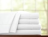 Pointehaven T-800 Pima Cotton Deep Pocket Luxury King Sheet Set, King, White