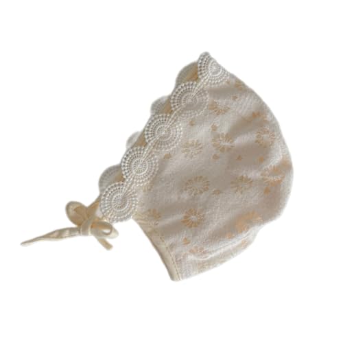 Cotton Lace Baby Bonnet for Newborn Girls, Elegant Embroidered Caps Fashionable Infant Fetal Caps Lovely Headwear3