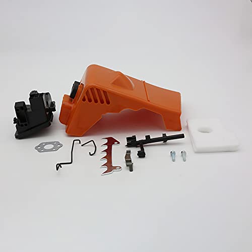 Kit de varilla de eje de punta de parachoques de filtro de aire de cubierta superior compatible con piezas de motosierra de gasolina S MS180 MS170 MS 018 017 180 170