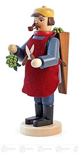 Omino Fumatore Vogelhändler H = Ca 13,5 CM Nuovo Erzgebirge Rauchmann Figura 4014716005118