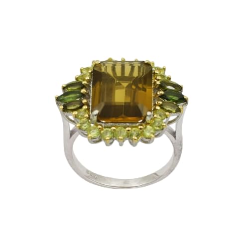 Bague quartz champagne en argent 925, le cadeau idéal