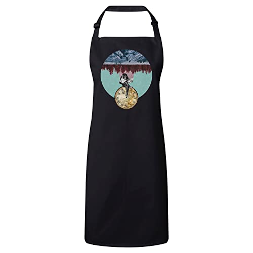 Tablier noir artistique singe de montagne pour cuisiner et recevoir avec humour