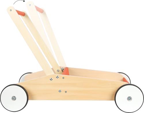 small foot Baby Walker Copper Red, Robust Wooden Push-Along Walker, Large Storage Surface, Ages 12+ Months, 12610 - Image 3