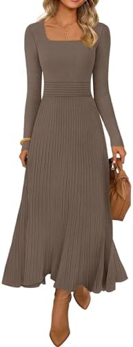 MEROKEETY Women's Sweater Dress 2025 Fall Winter Casual Long Slee...