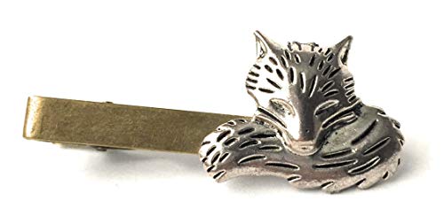 25th Anniversary Gifts for Men Fox Tie Clip By Arcanum By Aerrowae - Antique Gold Tie Bars for Groomsmen Customize Colors Silver Tie Clips Copper Tie Clips