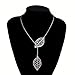 WCRAZYE Bohemian Leaf Earrings and Necklace Set for Women Unique Simple Gold Silver Lightweight Cutout Leaf Dangle Drop Earrings Fashion Filigree Leaf Y Necklace Gold Leaves Y Lariat Necklace Choker Jewelry Gifts (Silver)
