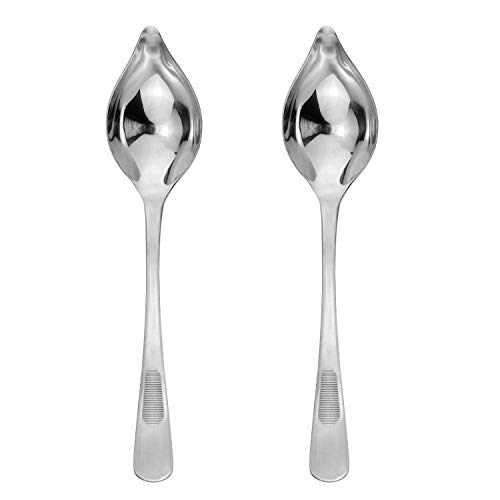 SpoonDecorating Spoon2 Pieces Drizzle Spoon Stainless Steel Saucier Drawing Spoons 898 Inches Chocolate Spoons with Tapered Spout Decorating Spoon Drop for Precision Drawing