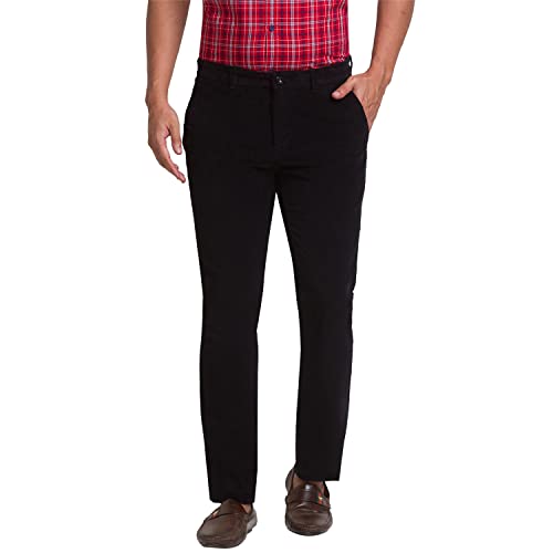 Image of Colorplus Men's Cotton Blend Solid Pattern Contemporary Fit Flat Front Casual Trouser