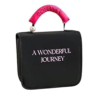 Neceser Viaje Mujer Colgante. Bolsa Aseo Mujer con Compartimentos y Colgador, Organizador Maquillaje Desplegable, Bolsa Maquillaje Viaje, Neceser de Viaje para Colgar Elegante Gran Capacidad (Negro)