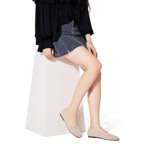 Image of Frank Mully Womens Casual Flat Shoes Square Toe Shoes Knitted Work Flat Comfort Dressy Flat Shoes for Daily Washable