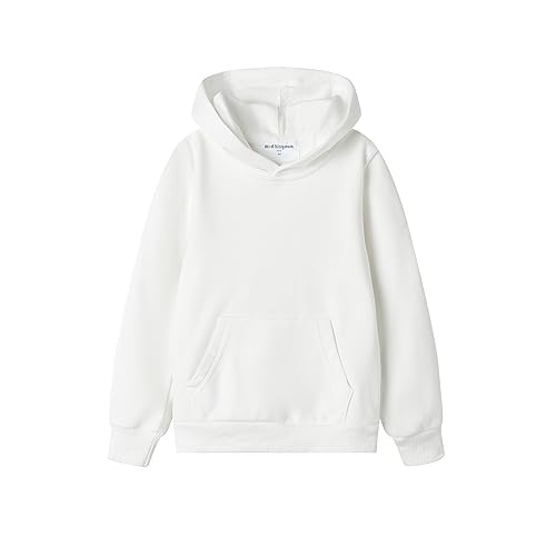 Mud Kingdom Toddler Girls Hoodie Pullover for Boys Sweatshirt 2T Plain White Sports Spring Jersey