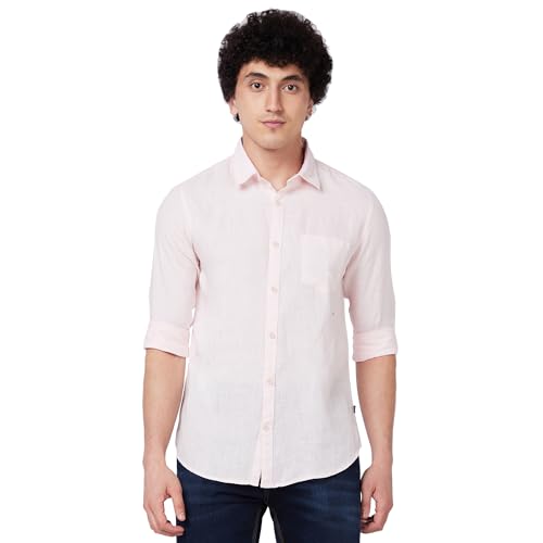Image of Spykar Men's Regular Fit N /A Full Sleeve Solid Casual Shirts