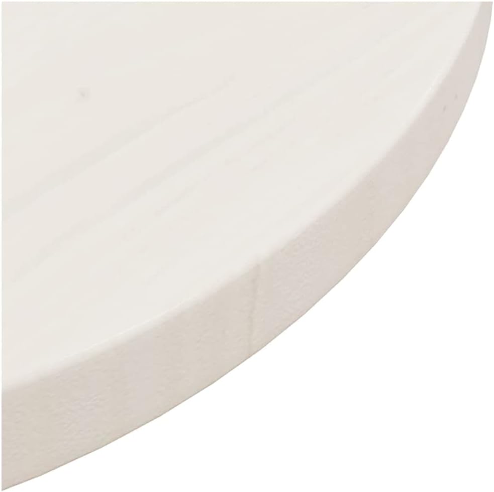 Table Top White Ø15.7"x1" Solid Wood Pine,Round White Pinewood Table Top for Dining, Coffee, and Garden Tables Table Accessories