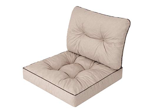 Bjird - Coussin pour chaises de Jardin - Coussin de siège - 50 cm Extérieur - ou transat de Jardin, terrasse ou Balcon - Beige Cover