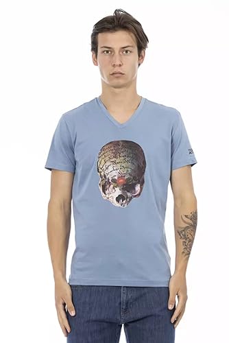 T-shirt en coton bleu clair haut de gamme en maille douce premium