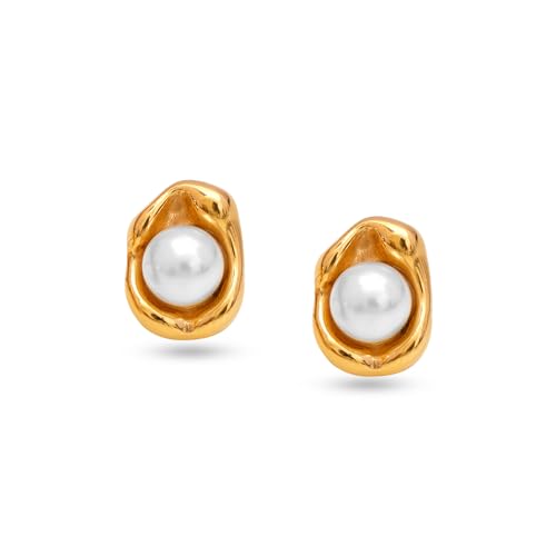 Image of Rubans Demi Fine Stainless Steel Stud Earrings Daily Gift for Women & Girls
