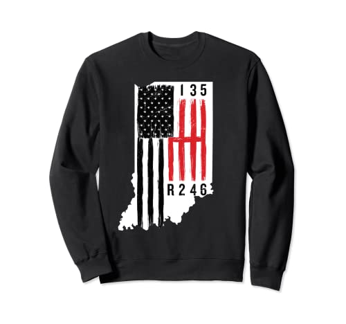 State of Indiana Distressed Flag Raceday Novità Felpa