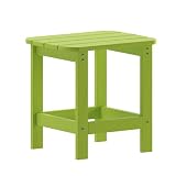 Flash Furniture Charlestown Tiered Commercial Poly Resin Adirondack Side Table - Lime Green - All-Weather - Indoor/Outdoor