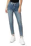 Eight2Nine Damen Sweat Denim-Optik Hose im Boyfriend Style Middle-Blue L
