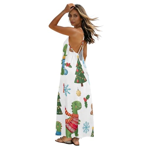 Robe longue à dos ouvert en coton léger blanc pour saison estivale
