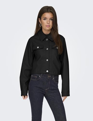 ONLY Damen ONLRIMA Faux Leather Jacket OTW Jacke, Black, M – Ansicht 2