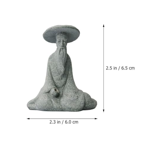 Hemoton U151184UXXV9 Mini Fisherman Statue Fairy Garden Figurine Elder Statue Aquarium Exotic Environments Bonsai Pot Asian Decoration thumb #3