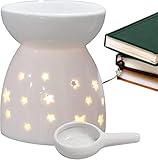 Bruciatore for oli essenziali in ceramica, Bruciatore for oli essenziali, Scaldacera for tealight - Bruciatore for diffusore di aromi for aromaterapia  Stufa for aromaterapia con candela all\'olio ess