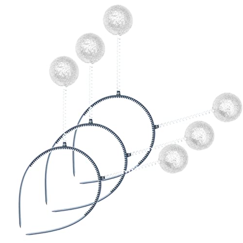 Holibanna Haarreif Roboter Glitzer- Kopfbedeckung 3Pcs Weihnachten Ball Antenne Kopfschmuck Kreative Haar Hoop Partei Haar Zubeh?r (? Ball) Glitzerballhaarregchen Haarreif Mit Diskokugeln