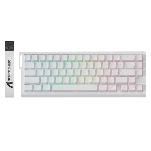 Image of ATTACK SHARK X68 PRO HE Wireless Rapid Trigger Gaming Keyboard with Adjustable Actuation,8K Polling Rate,Hall Effect Magnetic Switch,Hot-Swap,RGB Backlit,BT /2.4GHz /Wired,for FPS Games (White)