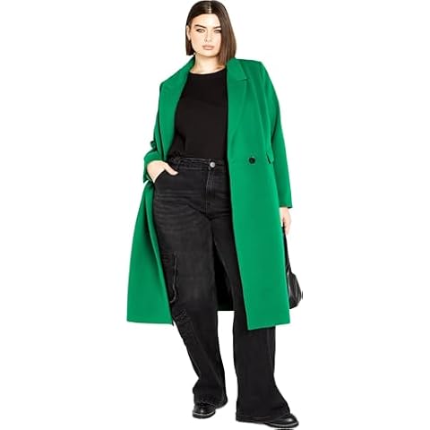 City Chic Plus Size Oaklyn Coat in Greenstone Cover