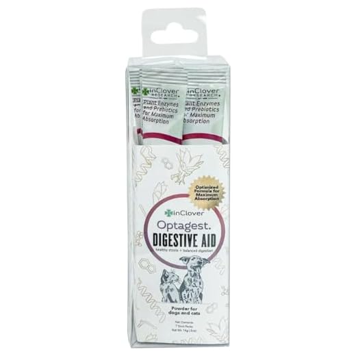InClover Optagest Natural Digestive Aid, Organic Prebiotics & Enzymes Supplement Powder for Dogs and Cats - Promotes Healthy Stools, Less Gas, Optimal Nutrient Absorption, Intestinal Balance, 7 sticks