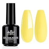 ab gel Esmalte de uñas en gel, 1 unidad 15ml, esmalte de gel amarillo, esmalte de uñas de secado con lámpara LED UV, para bricolaje, diseño de uñas, salón en casa, manicura artística