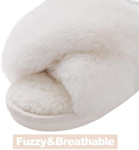 Evshine Memory Foam Fuzzy House Slippers for Women - 3