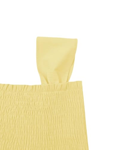 Image of Bingerlily Girls Summer Casual Tops Square Neck T Shirts Cute Smocked Top Tees