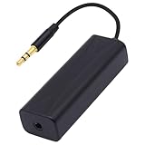 CybNemo Ground Loop Noise Isolator Hum Eliminator Noise Filter with 3.5mm Audio Cable Ground Loop Buzzer Audio Signal Isolator for Car Audio, PC, Home Stereo System - (Black)