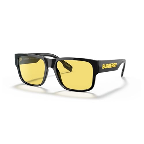 BURBERRY Knight BE4358 300185 57MM Black/Yellow Square Sunglasses for Men + BUNDLE With Designer iWear Eyewear Kit