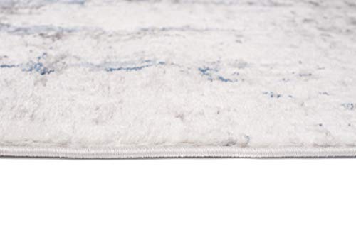 Tapis de salon 160x220 TAPISO Sky moderne à rayures gris crème bleu