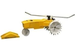 Watering Equipment Rain Train Cast Iron Traveling Lawn Sprinkler Tractor with Auto ShutOff