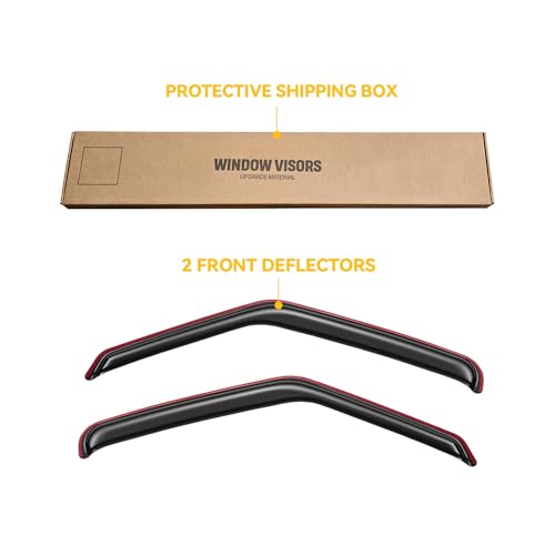 Image of in-Channel Window Visors for 2007-2014 Ford E-150 E-250 E-350 E-450 Super Duty, Rain Guards Shields Vent Deflector Shade Dark Smoke for E150 E250 E350 E450, 2PCS