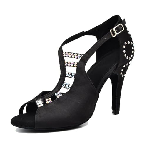 Nu-pieds bout ouvert noir avec talon aiguille 10cm en pointure 36.5