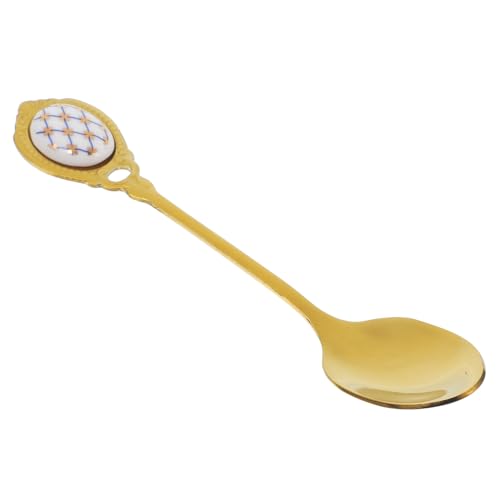 LOORGVEL Cuchara de Café Pequeña de Acero Inoxidable Dorado Cucharilla para Té y Postres Diseño Moderno para Bar de Café y Uso Diario
