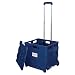 Office Depot Mobile Folding Cart with Lid, 16in.H x 18in.W x 15in.D, Blue, 50803