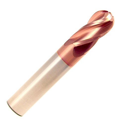 Image of Drill America CBD 14.00mm Carbide End Mill 4 Flute 32.00mm Flute Length 89.00mm Overall Length TICN Single End Ball