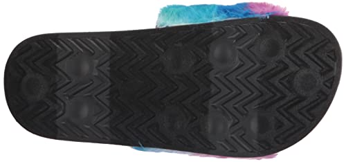 Skechers Kids Girls Sunny Slides Sneaker, Black/Multi, 4