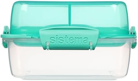 Sistema TO GO Lunch Stack | 1.24L | School Lunch Box with Compartments | BPA Free | Mintiti Teal | 1 Piece