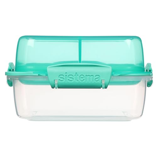 Sistema 1.24L Lunch Stack Square to Go Assorted Colours, Polypropylene, 1.24 Litre by Sistema - Image 7