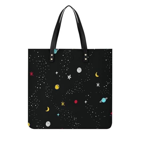 Sac à bandoulière grand format Univers Planète Femmes cabas tote bag de voyage 39x39
