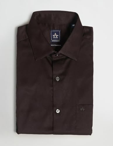 Image of Arrow Solid Slim Fit Mens Formal Shirt - 100% Cotton, Breathable & Comfortable, Full Sleeves Shirts for Men