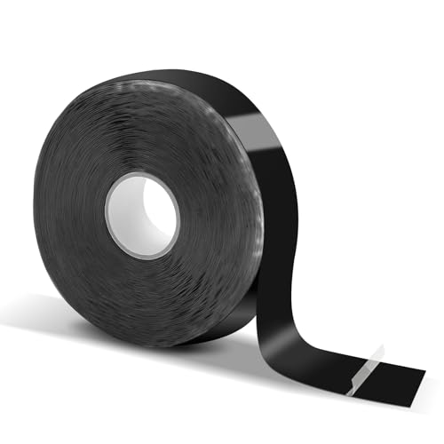 Image of Self Fusing Silicone Tape Plumbing & Hose Repair Leak Stop 1 inch x33' | Rescue self amalgamating tape,Stops water leaks on pipes,garden hoses,Sealing Pipes,Wire Harness Wrapping,Automotive,Black